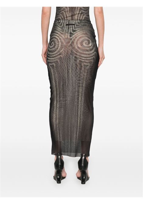 printed spiral long skirt woman black JEAN PAUL GAULTIER | 25/34-F-JU166-T587000203